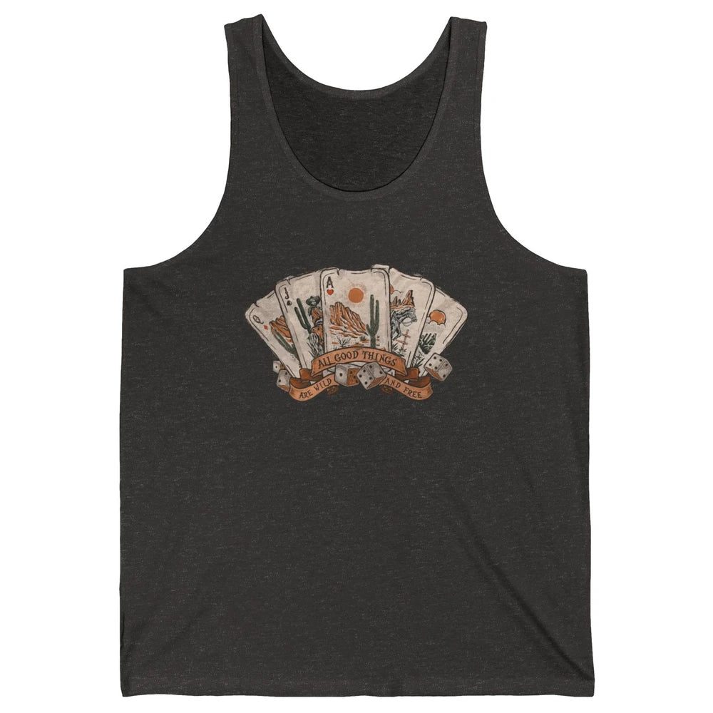 All Good Thing Wild Free Poker Card Western Country Retro Unisex Jersey Tank