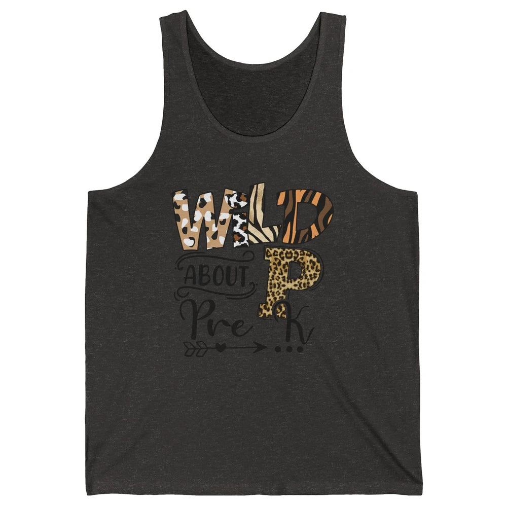 Wild About Pre-K Leopard Preschool Teacher Back To School Unisex Jersey Tank