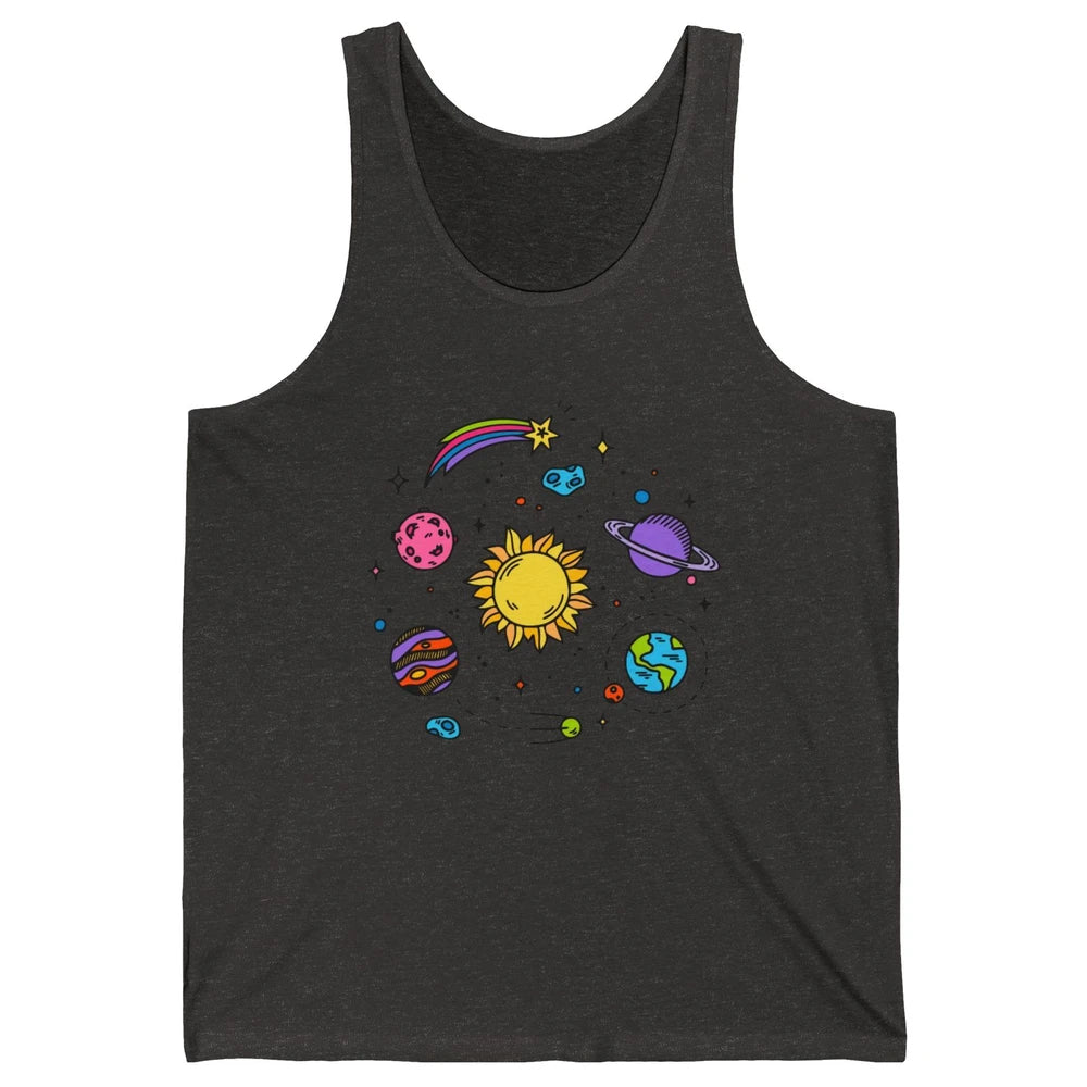 Solar System Space Galaxy Outer Space Astrology Astronauts Unisex Jersey Tank