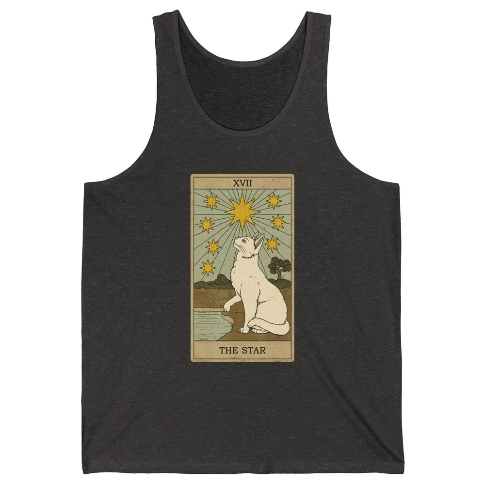 Tarot Card The Star White Cat Retro Mermaid Gothic Vintage Unisex Jersey Tank