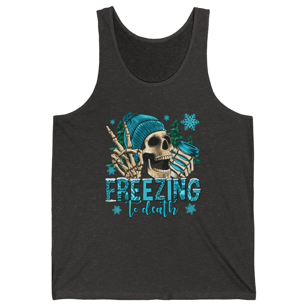 Funny Leopard Skull Freezing To Death Funny Christmas Winter Unisex Jersey Tank