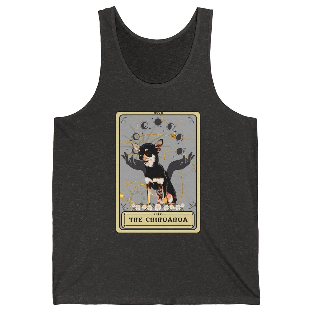 The Chihuahua Tarot Card Black Chihuahua Halloween Dog Mom Unisex Jersey Tank