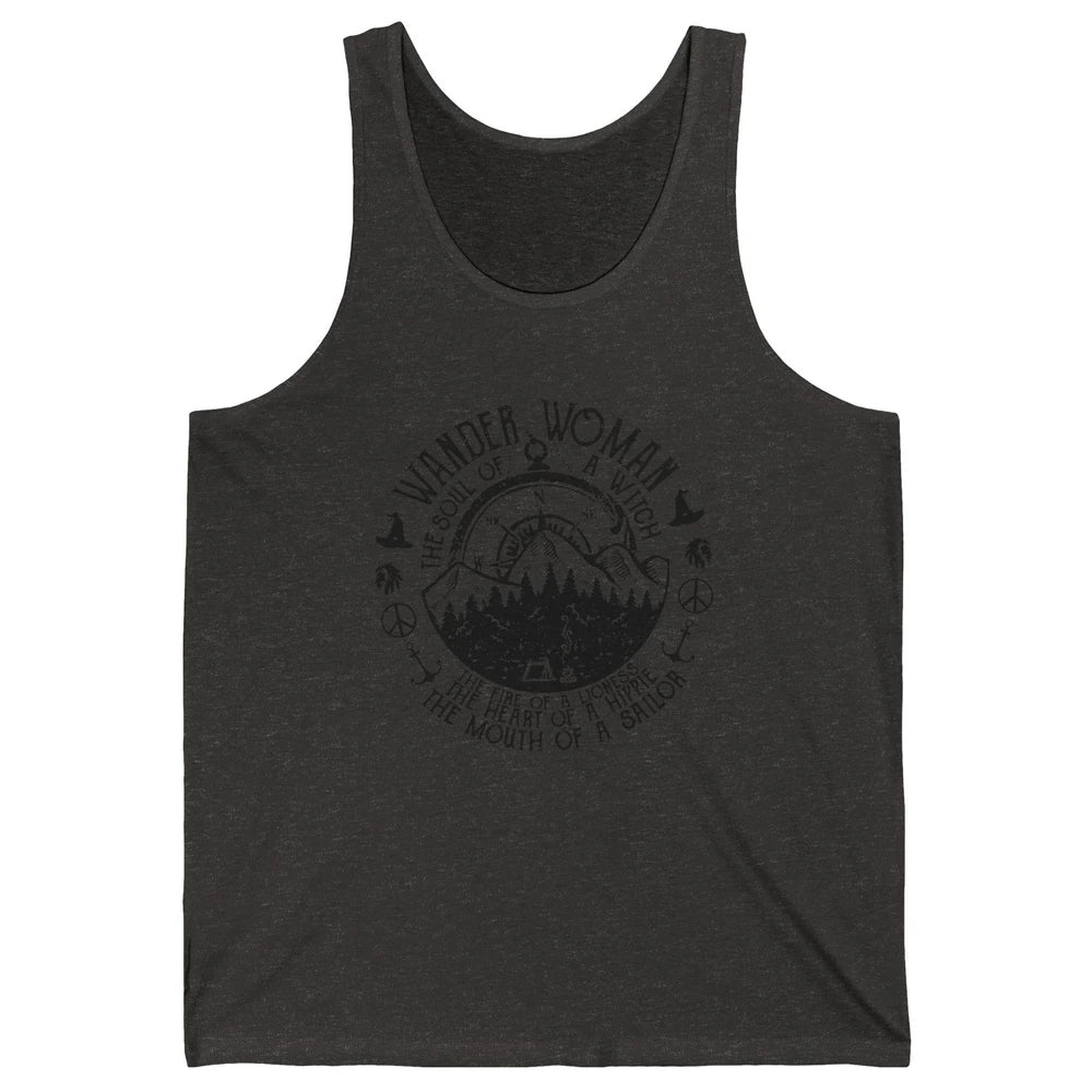 Retro Soul Of A Witch Wander Woman Compass Hiking Camping Unisex Jersey Tank