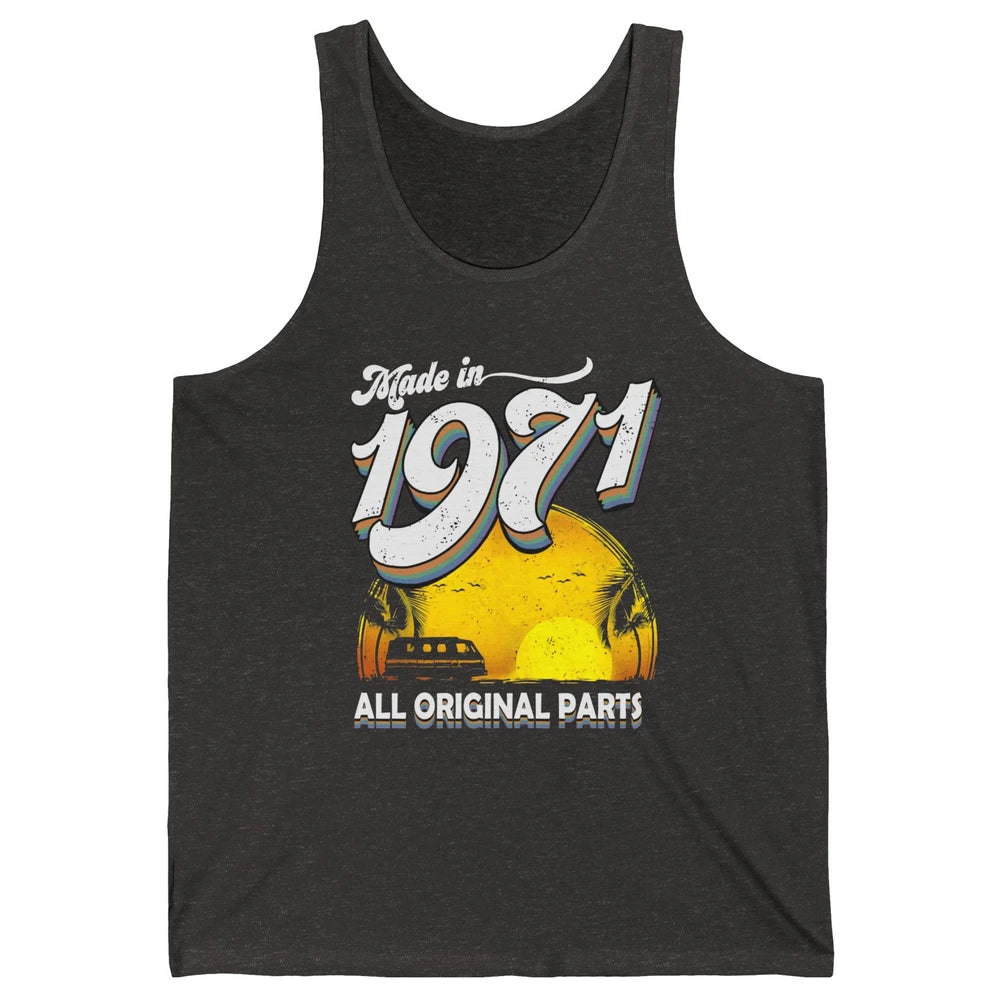 Vintage Born in 1971 All Original Parts 50th Birthday Gift Unisex Jersey Tank