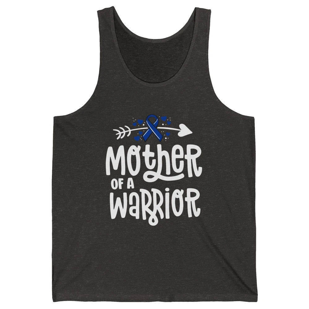 Warrior Mother Colon Cancer Colorectal Dark Blue Ribbon Unisex Jersey Tank