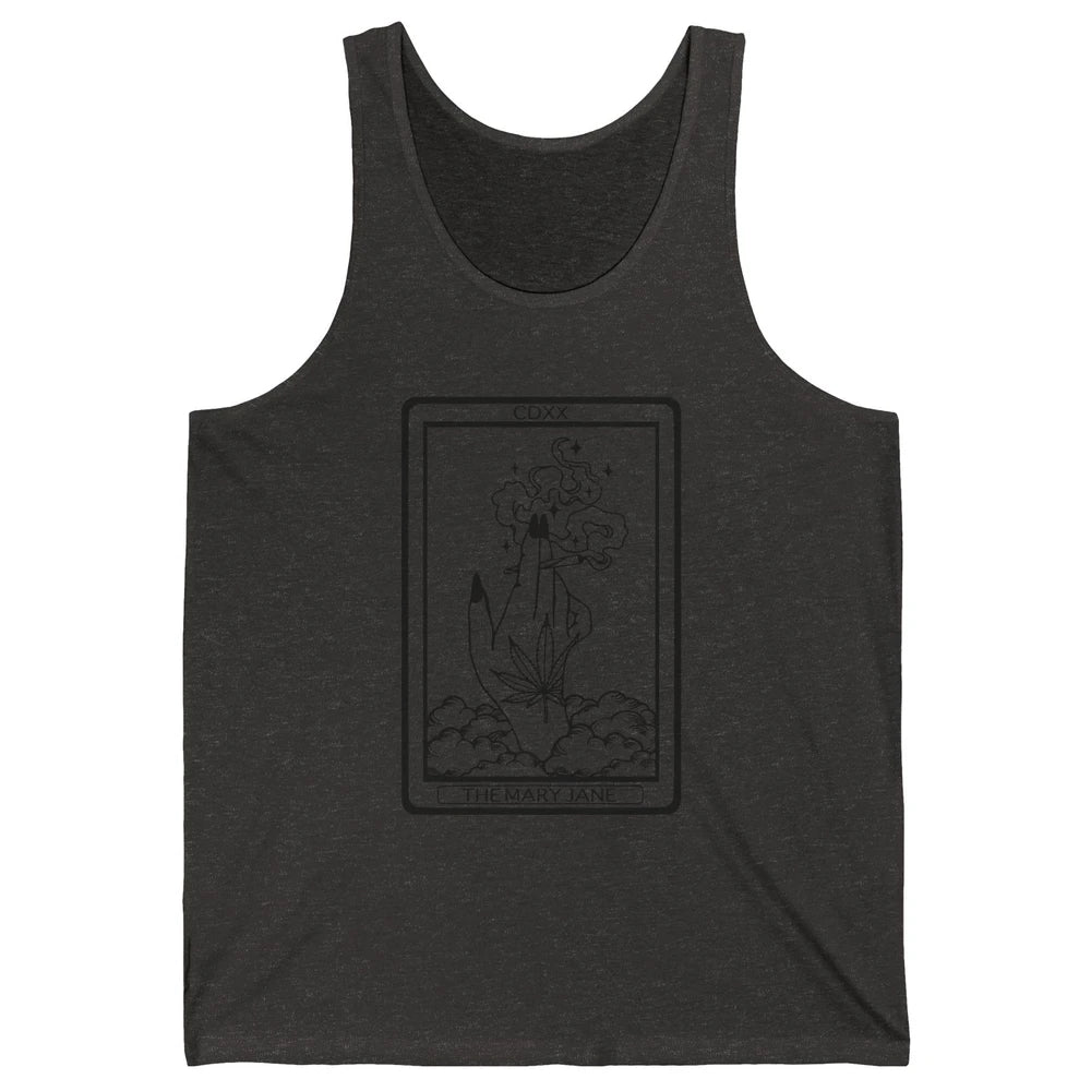 Vintage Weed Mary Jane Tarot Card Weed Smoker Smoking Lady Unisex Jersey Tank