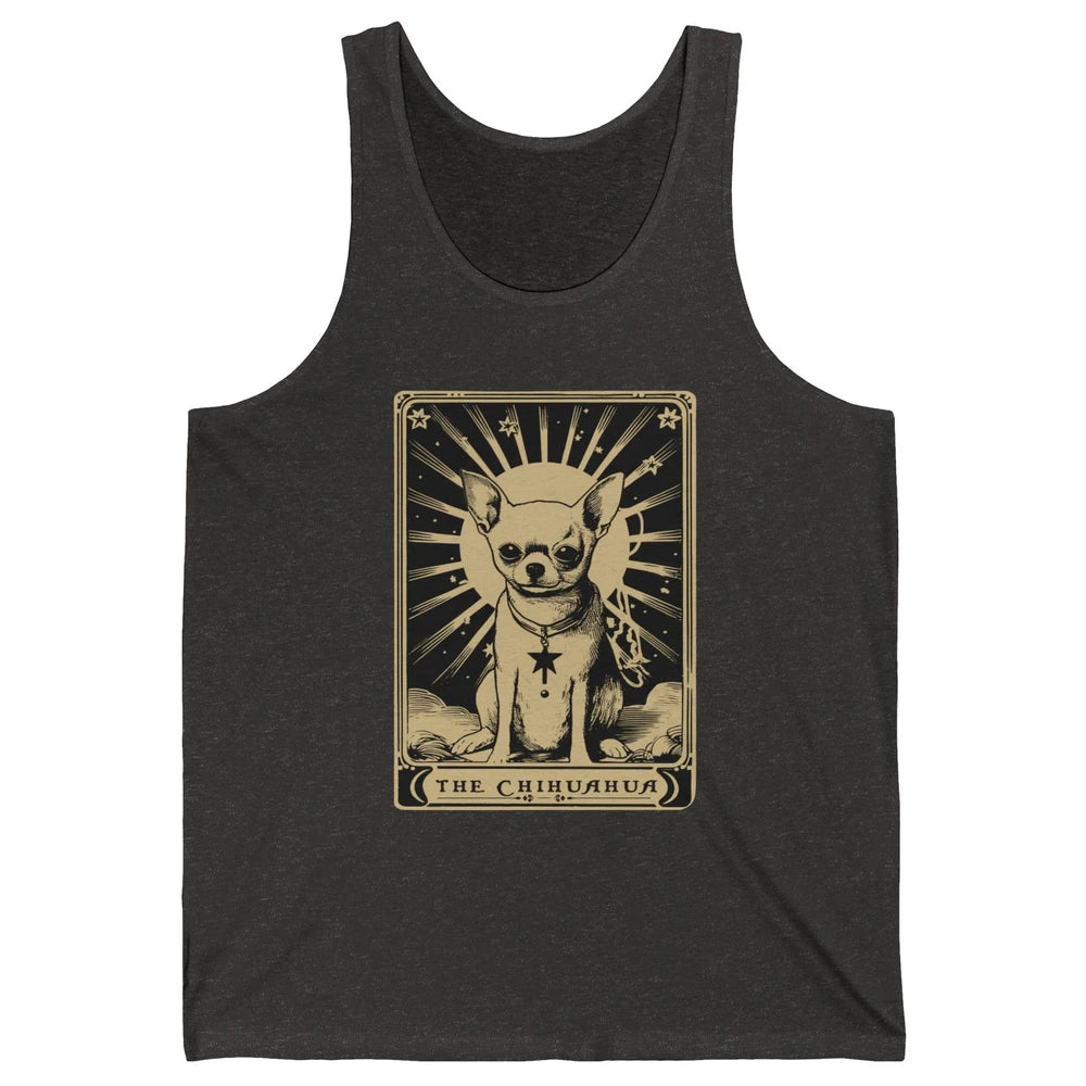 The Chihuahua Tarot Card Black Chihuahua Halloween Dog Mom Unisex Jersey Tank