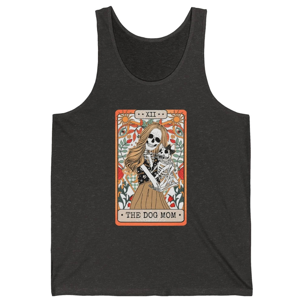 Retro Skeleton Tarot Card The Dog Mom Halloween Dog Lovers Unisex Jersey Tank