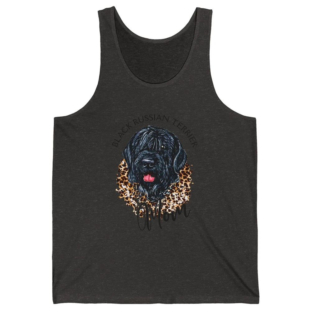 Black Russian Terrier Dog Mom Black Russian Terrier Leopard Unisex Jersey Tank