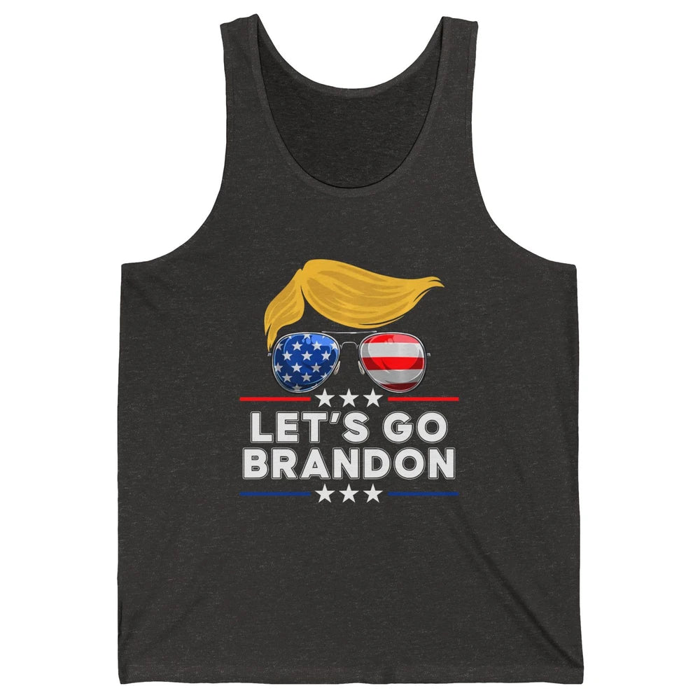 US Flag Glasses Trump Let's Go Brandon Conservative Liberal Unisex Jersey Tank