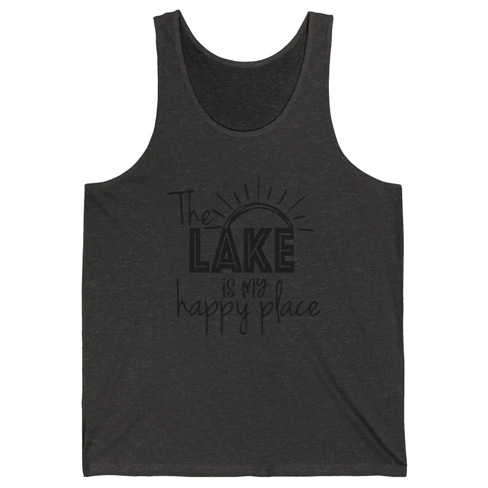 The Lake Is My Happy Place Summer Sunrays Lake Days Kayaking Unisex Jersey Tank