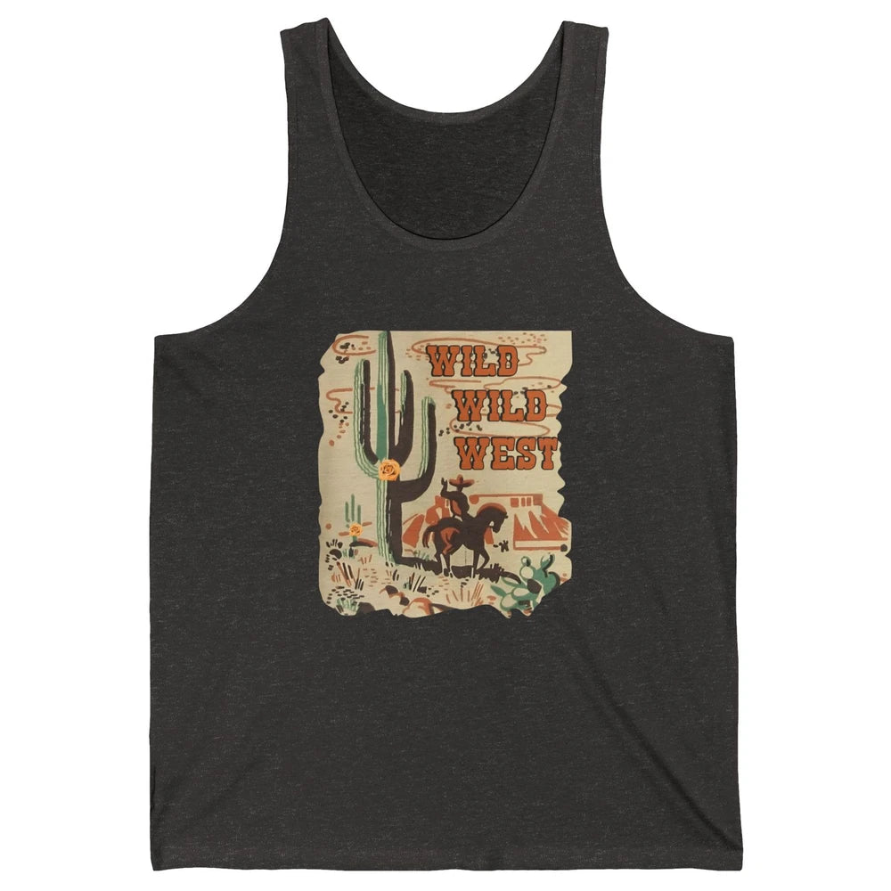 Wild West Cowboy Cactus Rodeo Western Retro Horse Vintage Unisex Jersey Tank