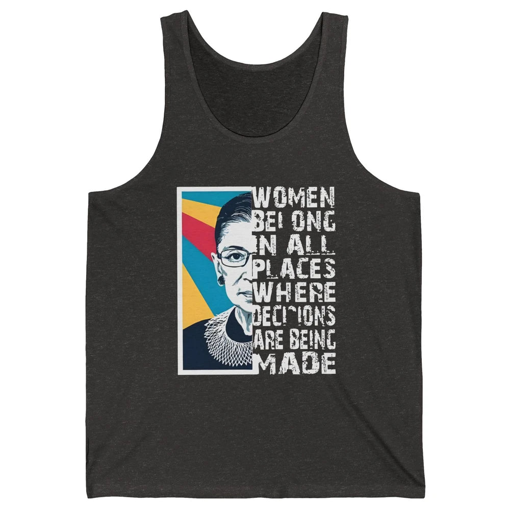 Women Rights Ruth Bader Ginsburg Feminism Support Girl Power Unisex Jersey Tank