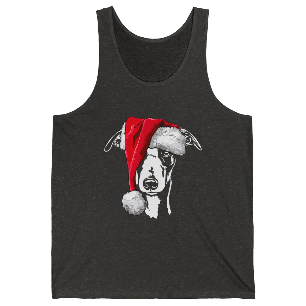 Merry Christmas Funny Whippet Santa Claus Hat Xmas Dog Retro Unisex Jersey Tank