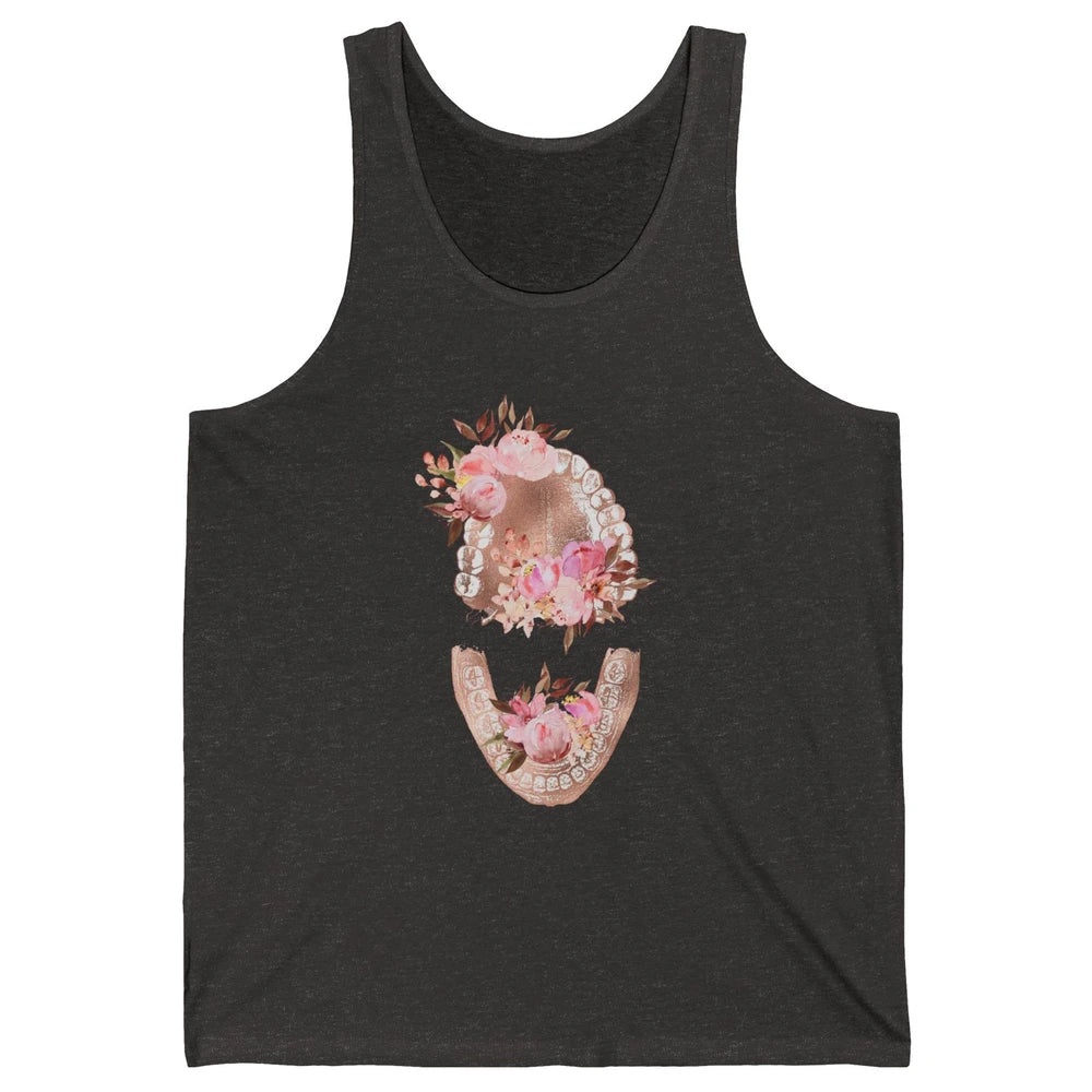 Vintage Floral Tooth Dental Hygienist Dentist Life Unisex Jersey Tank