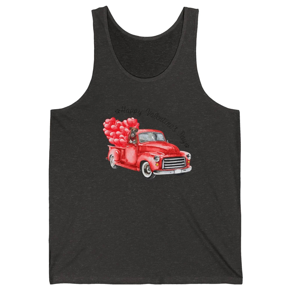 Boxer On Heart Truck Happy Valentines Day Boxer Dog Lovers Unisex Jersey Tank