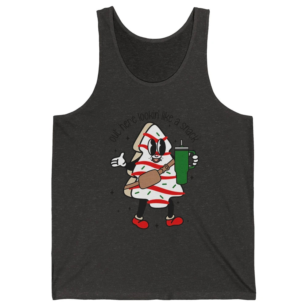 Funny Boo-jee Christmas Tree Cake Out Here Look Like A Snack Unisex Jersey Tank