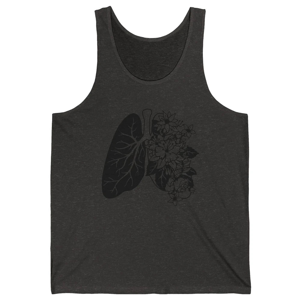 Anatomical Lungs Floral Breathe Respiratory Therapy RT Unisex Jersey Tank