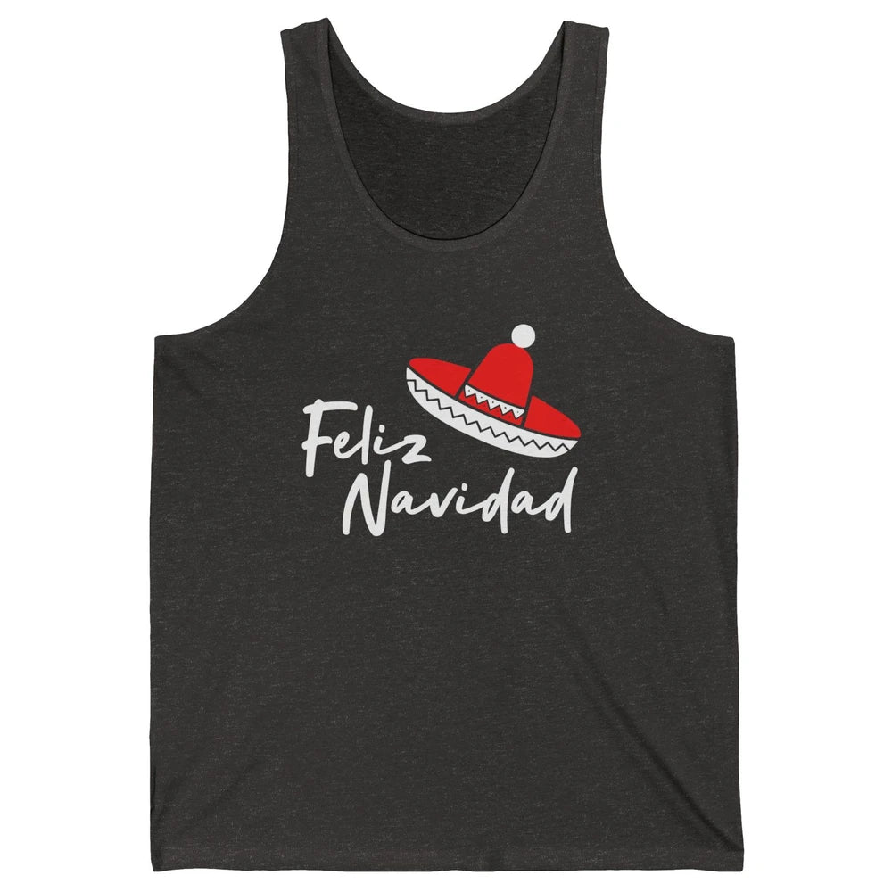 Funny Feliz Navidad Spanish Christmas Mexican Sombrero Gift Unisex Jersey Tank