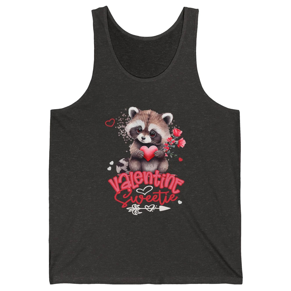 Adorable Baby Raccoon Cute Happy Valentine Sweetie Opossum Unisex Jersey Tank