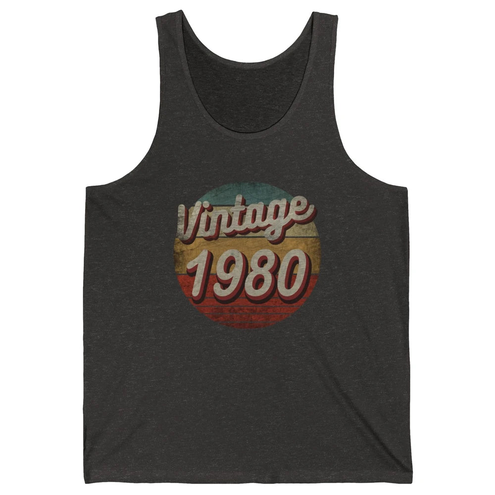 Retro Vintage 1980 Men Women Birthday Gift Born In 1980s Unisex Jersey Tank