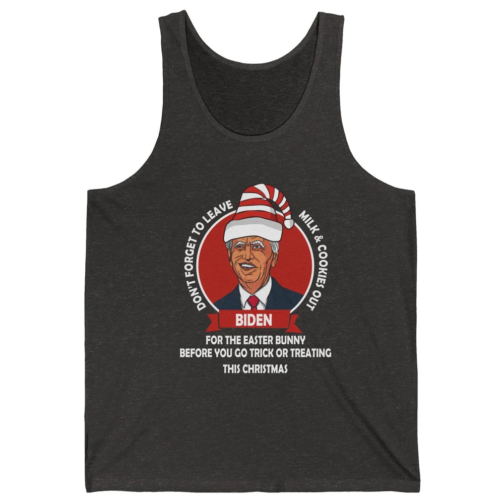 Funny Joe Biden Leave Milk Cookies For Halloween Anti Biden Unisex Jersey Tank