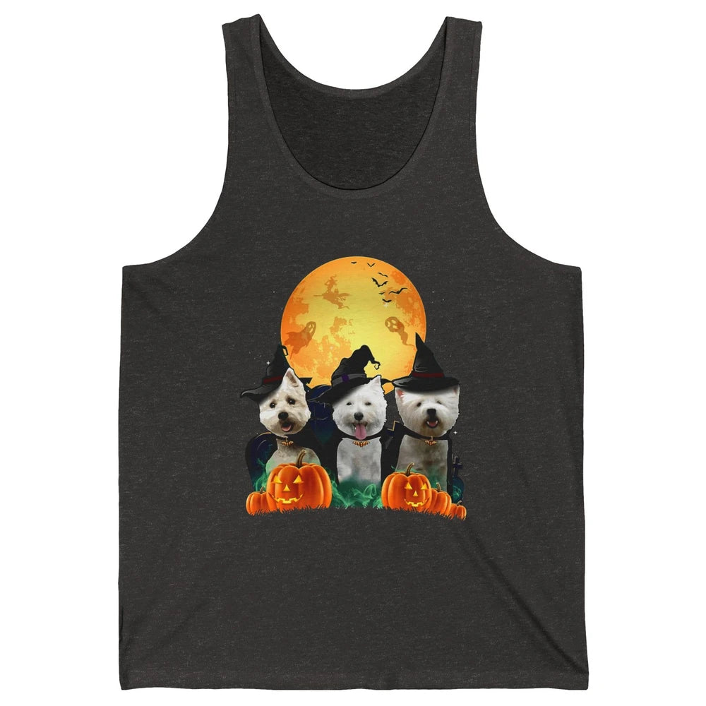 Westie Witch Pumpkin Jack-o-lantern Halloween Dog Mom Gift Unisex Jersey Tank