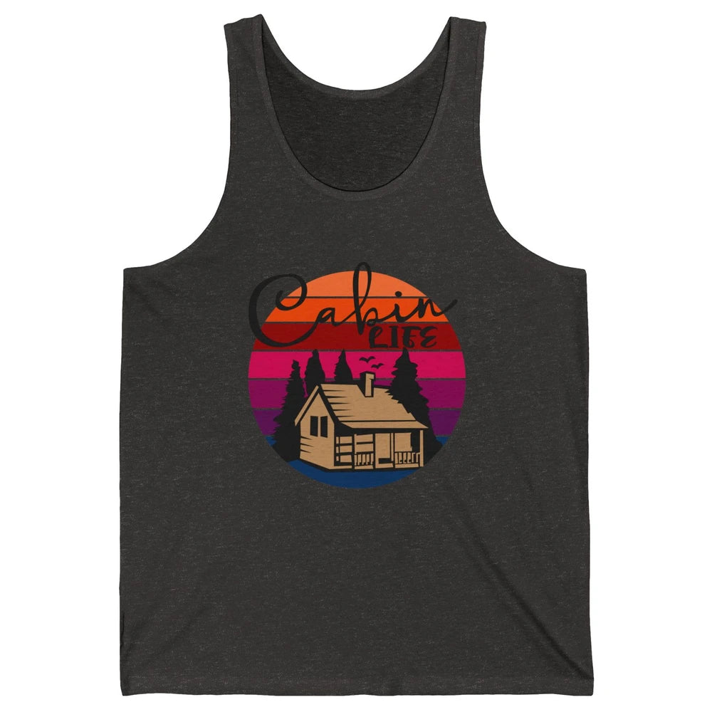 Cabin Life Vintage Cabin Camping Northern Lakes Outdoor Life Unisex Jersey Tank