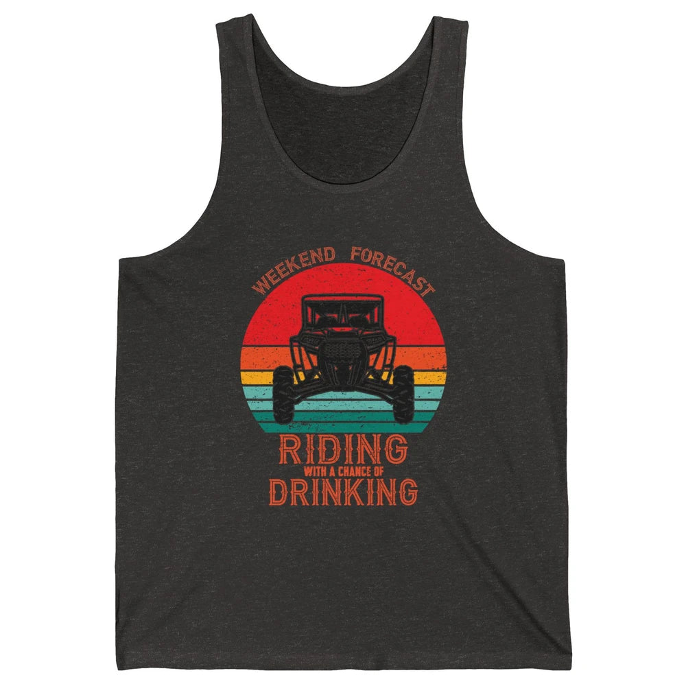 Vintage UTV Weekend Forecast Drinking Mud Riding SXS Life Unisex Jersey Tank