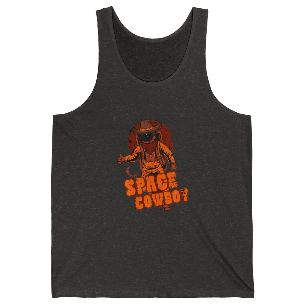 Retro Space Cowboy Cowgirl Rodeo Horse Astronaut Western Unisex Jersey Tank