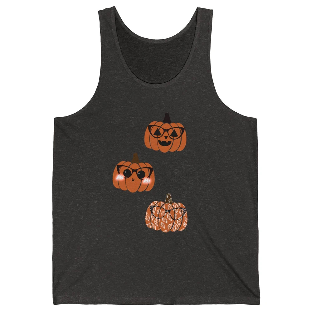 Three Pumpkin Eyeglasses Optician Life Halloween Optometrist Unisex Jersey Tank