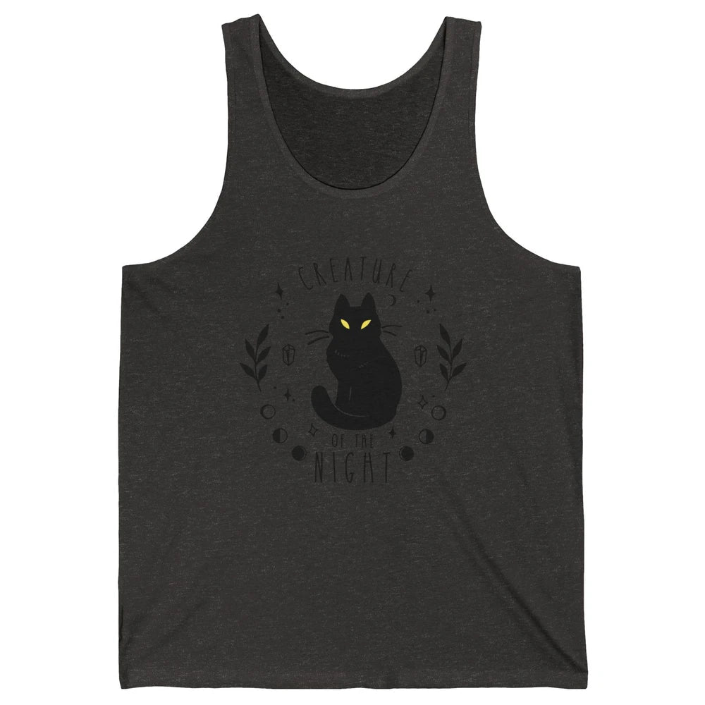 Black Cat Witch Creature Of The Night Halloween Cat Costume Unisex Jersey Tank