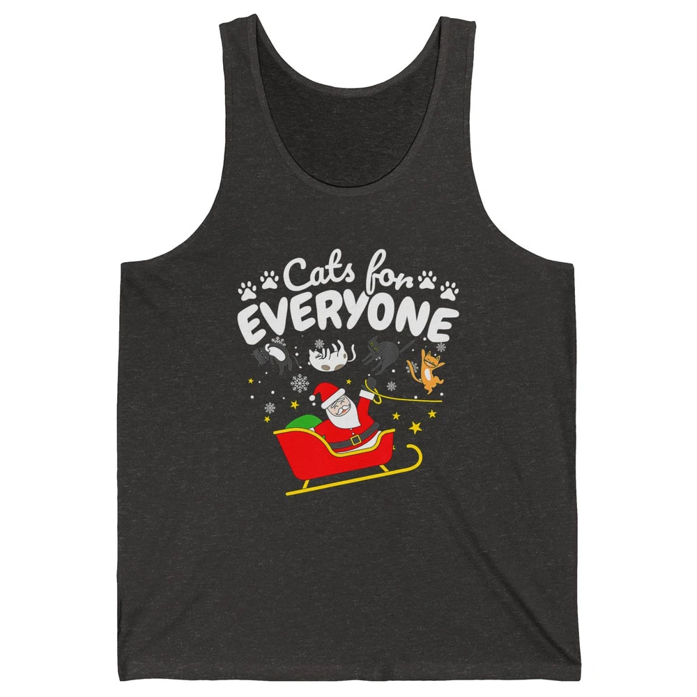 Merry Christmas Funny Cat For Everyone Santa Claus Reindeer Unisex Jersey Tank