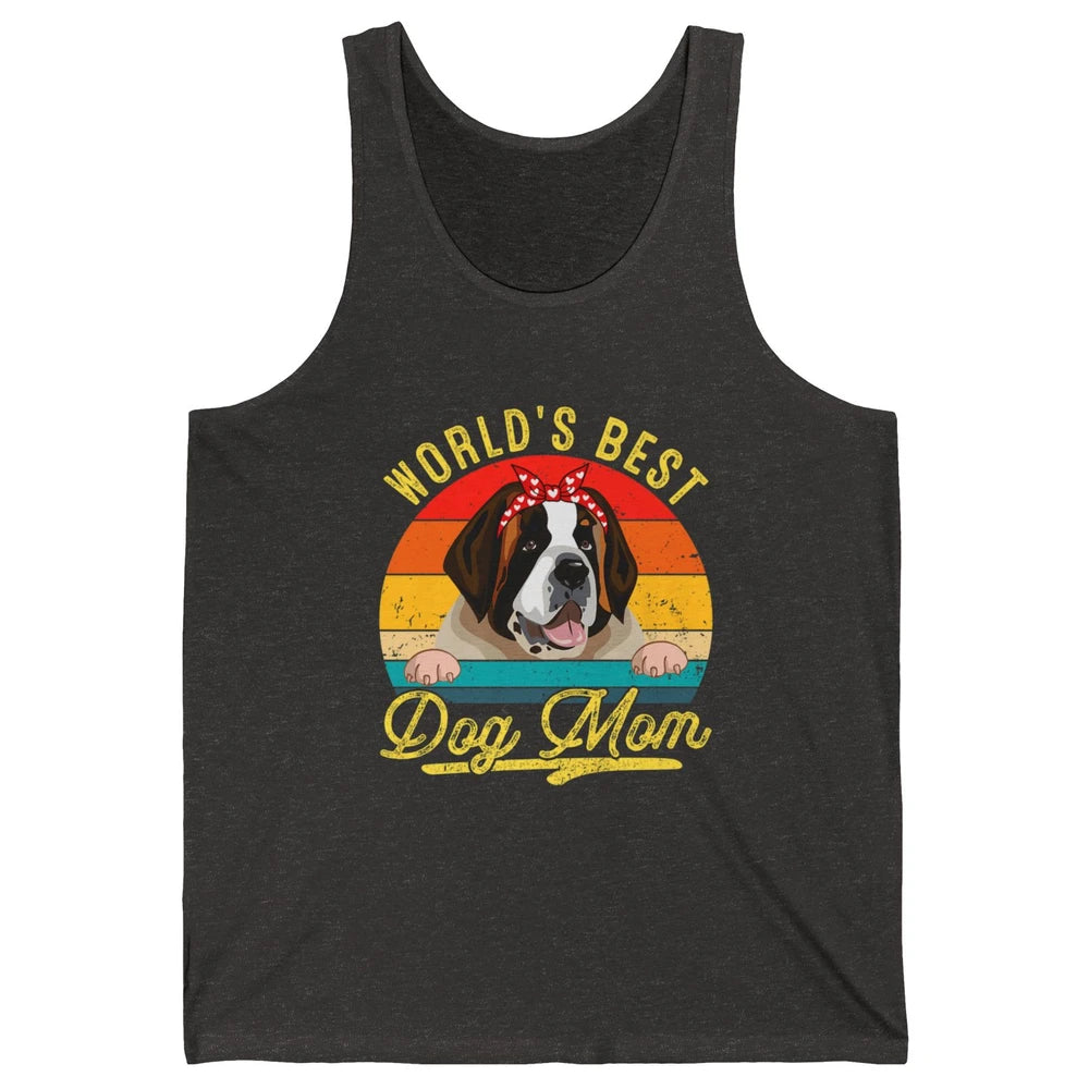 World Best Saint Bernard Dog Mom Funny Sunflower Mothers Day Unisex Jersey Tank