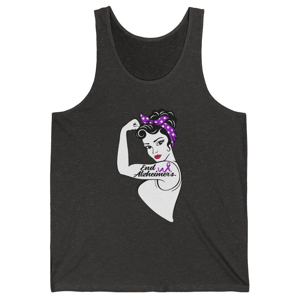 Alzheimer Awareness Strong Purple Ribbon Women Bandana Gift Unisex Jersey Tank