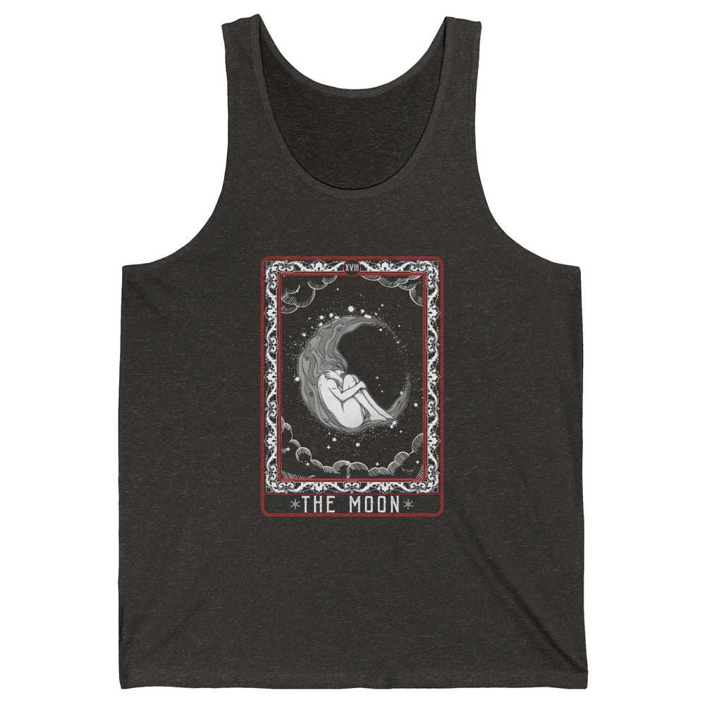 The Moon Tarot Card Fortune Teller Card Reader Goth Mystical Crescent Unisex Jersey Tank