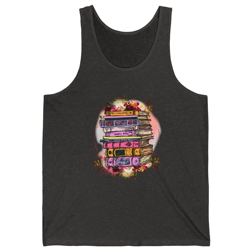 Book Wildflower Floral Aesthetic Librarian Bookworm Bookish Unisex Jersey Tank