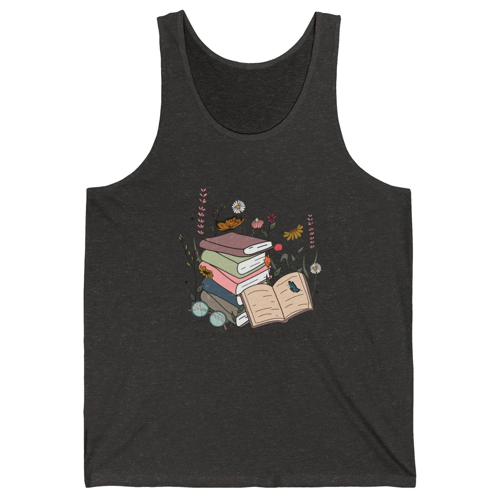 Vintage Books Are My Favorite Floral Bookish Reading Retro Unisex Jersey Tank