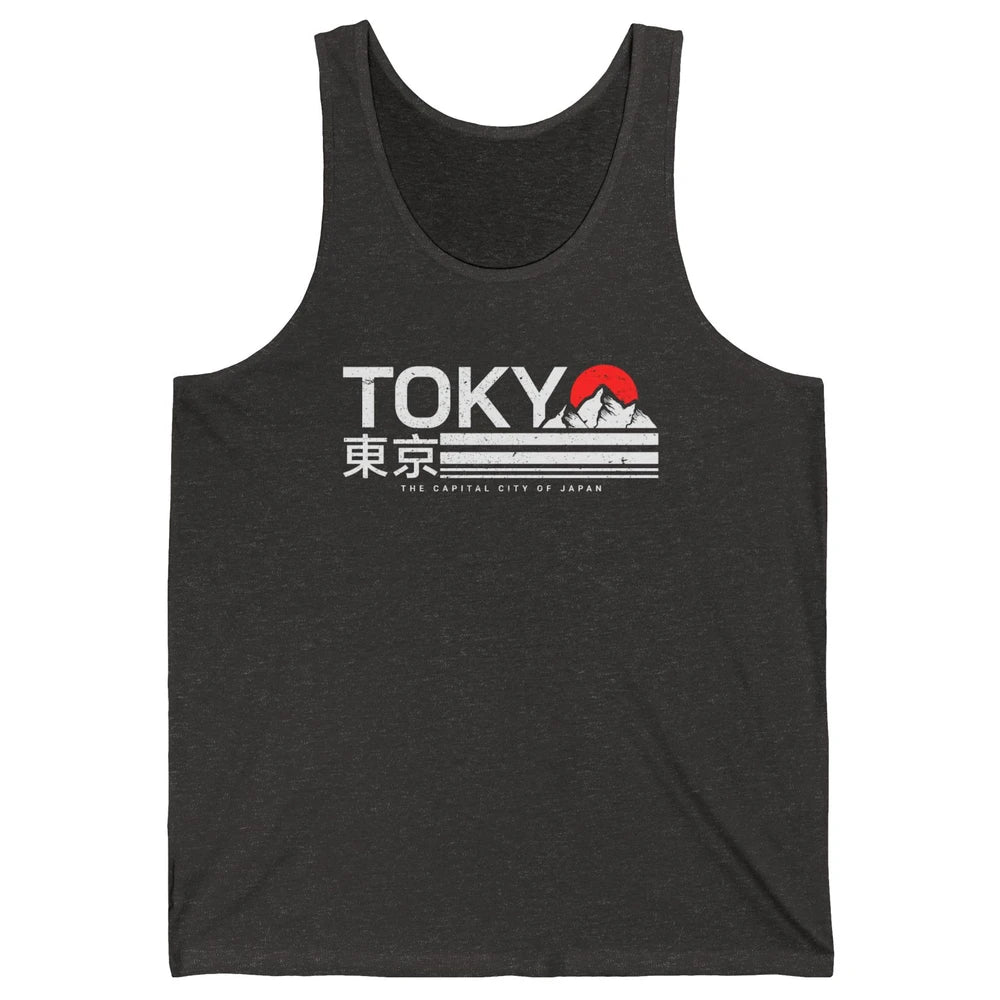 Vintage Sunset Mount Fuji Tokyo The Capital City Of Japan Unisex Jersey Tank