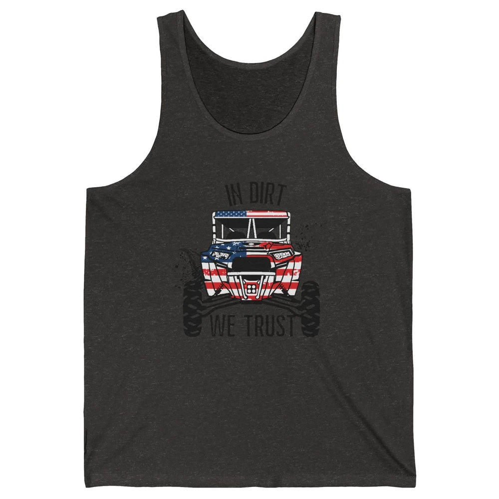 US Flag In Dust We Trust UTV Offroad SXS Patriotic ZRZ Life Unisex Jersey Tank