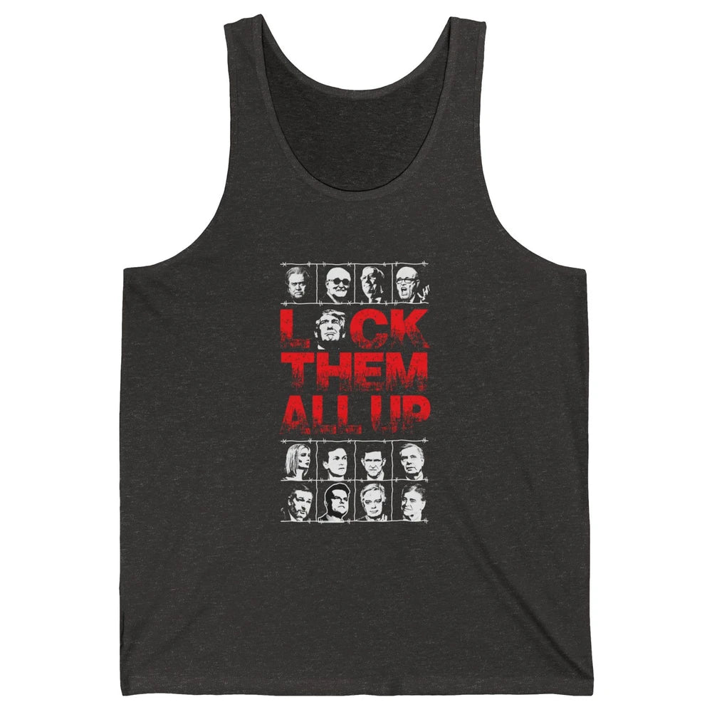 Anti Donald Trump Lock Them All Up Vote Democrat Biden 2024 Unisex Jersey Tank