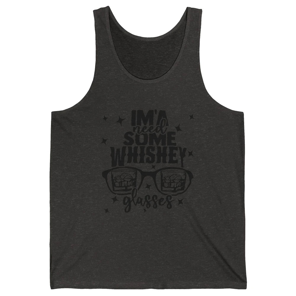 Whiskey Glasses Drink Whiskey See World Through Wine Glasses Unisex Jersey Tank