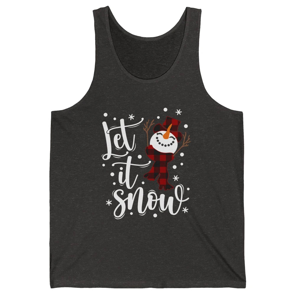 Funny Snowman Let It Snow Snowflakes Merry Christmas Unisex Jersey Tank