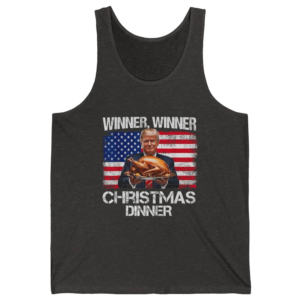 Funny Trump Winner Christmas Dinner Santa President Donald Trump Turkey Sarcastic Xmas Unisex Jersey Tank