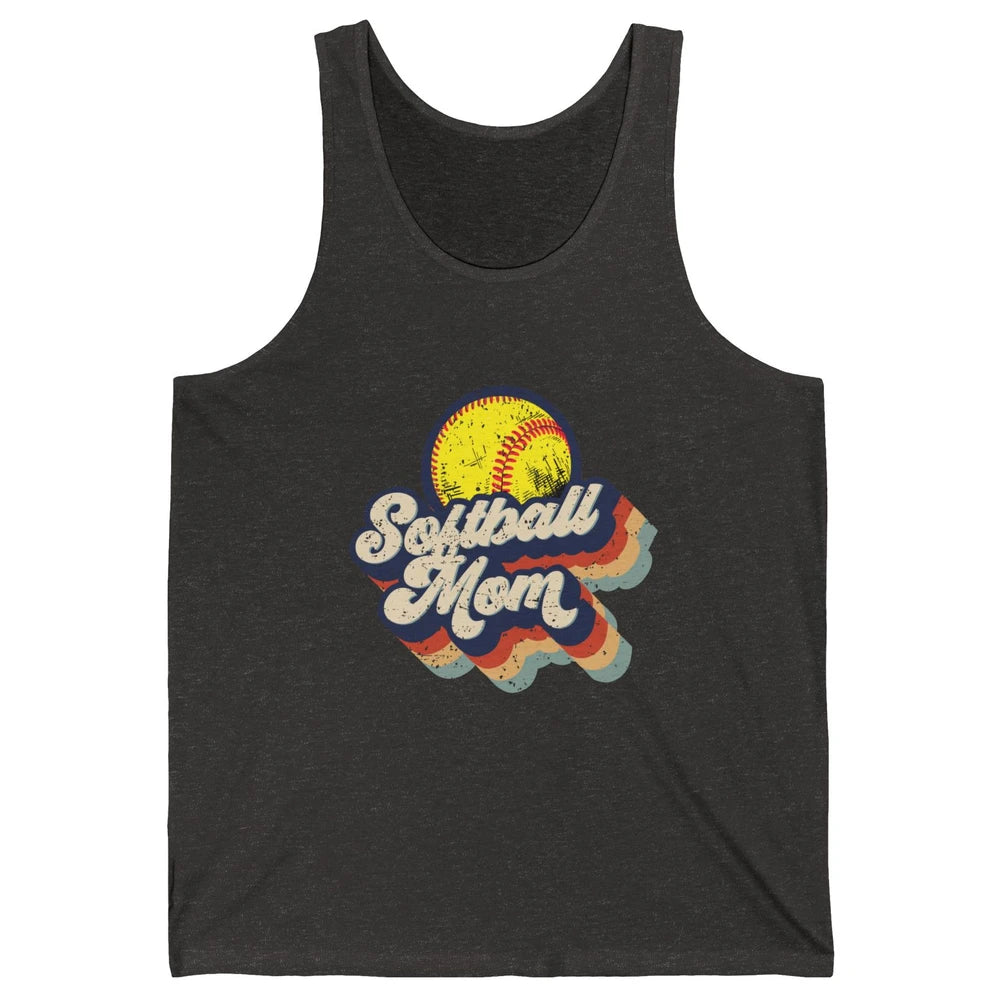 Retro Softball Mom Catcher Pitcher Mothers Softball Player Unisex Jersey Tank