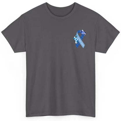 Castleman Disease Awareness Floral Blue Ribbon Rare Disease Classic Unisex T-Shirt