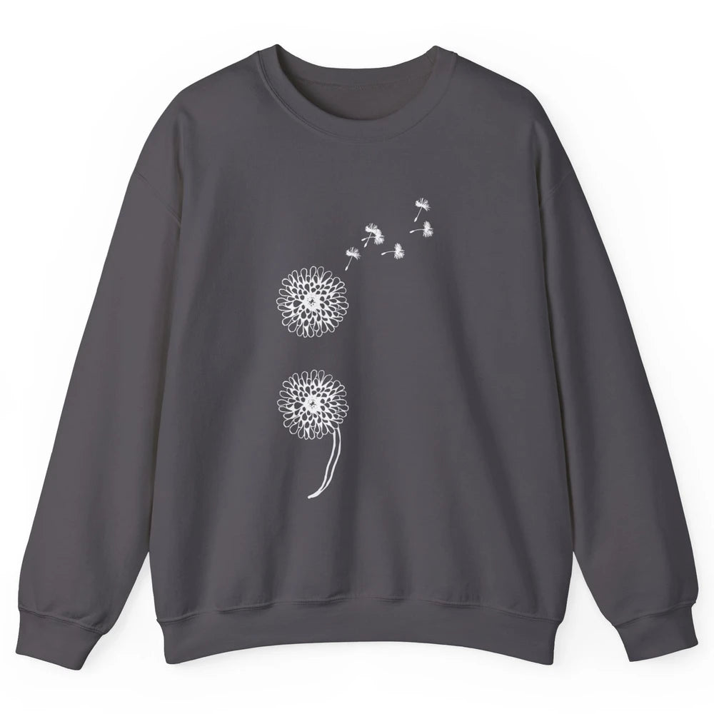 Semicolon Dandelion Vintage  Suicide Prevention Awareness Unisex Crewneck Sweatshirt