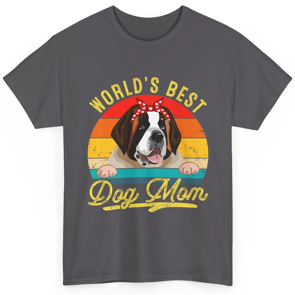 World Best Saint Bernard Dog Mom Funny Sunflower Mothers Day Classic Unisex T-Shirt