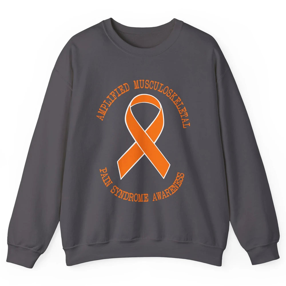 Amplified Musculoskeletal Pain Syndrome AMPS Orange Ribbon Unisex Crewneck Sweatshirt