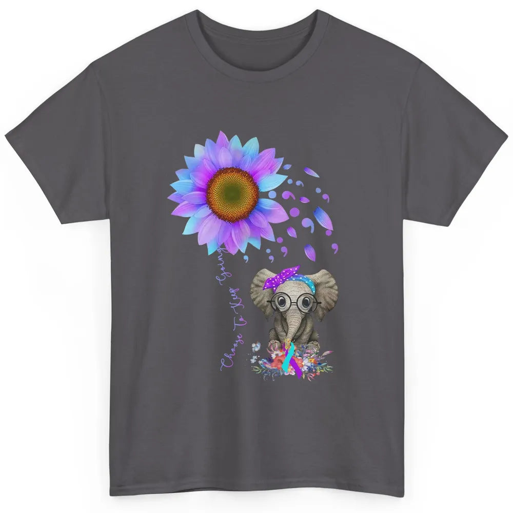 Sunflower Elephant Suicide Prevention Choose To Keep Going Classic Unisex T-Shirt